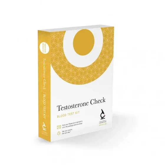Testosterone Check: blood test kit box